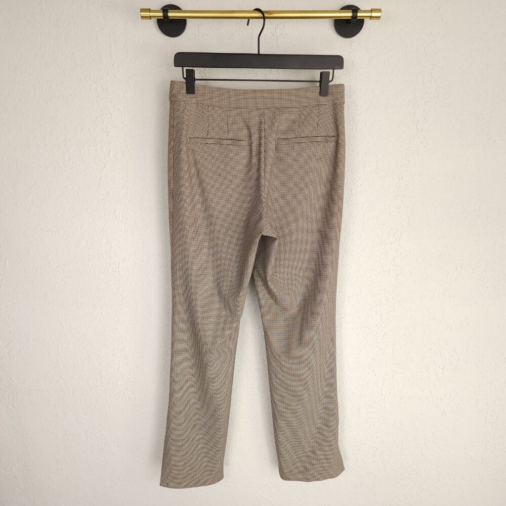 Aritzia Babaton 8 Brown Houndstooth Mid-Rise Slim Fit Ankle Slit Numero Pant - Picture 9 of 14